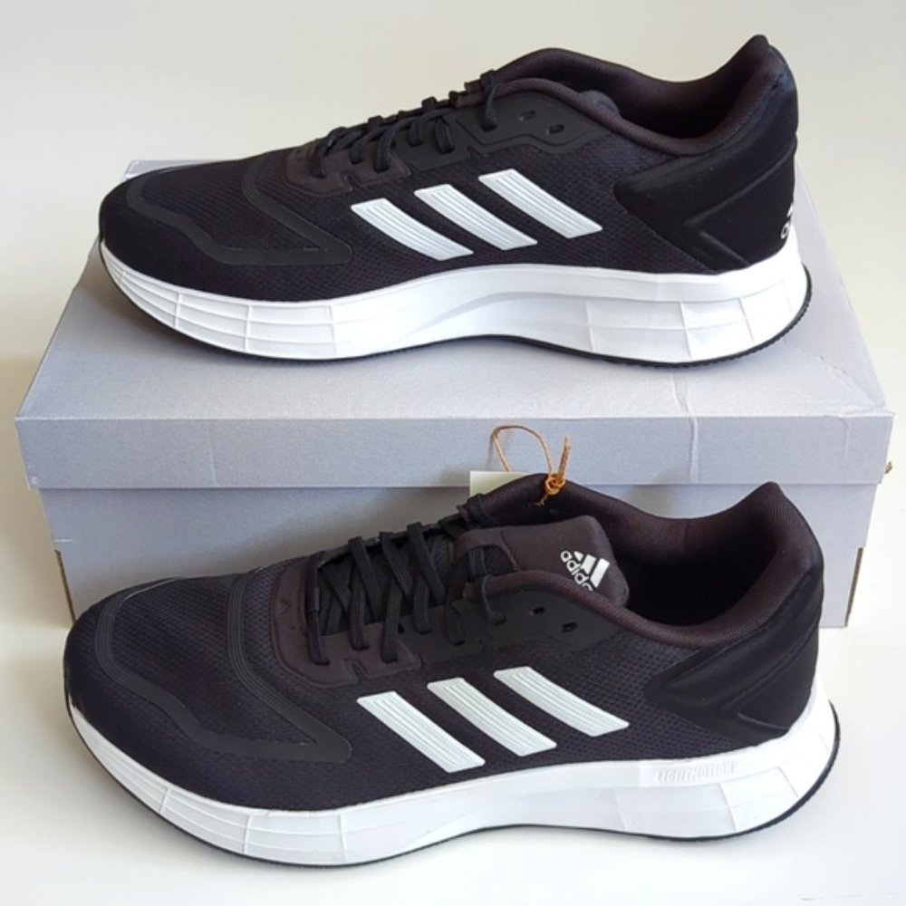 adidas Mens Duramo 10 Running Shoes GW8336 Black White